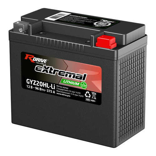 Аккумулятор RDrive eXtremal LITHIUM 75Ач обратная полярность GYZ20HL-LI 16625₽