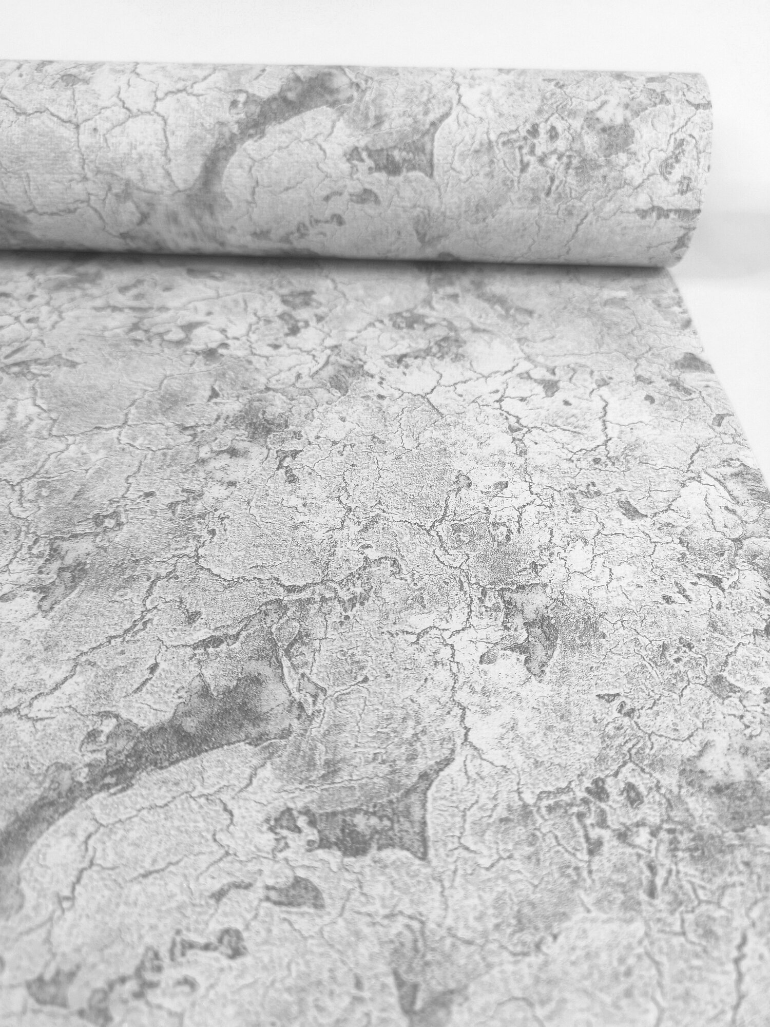 Обои без ПВХ бумажные дуплекс без подбора рисунка под мрамор бетон штукатурка кракелюр серые лофт 0,53х10м эко, Д813-06
