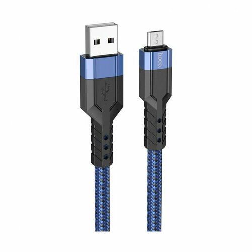 Дата-кабель Hoco U110 USB-MicroUSB, 1.2 м, синий дата кабель hoco u72 usb microusb 1 2 м белый