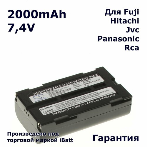 Аккумулятор 2000mAh, для VM-BPL27 PV-DBP5 CGR-B/202 аккумулятор ibatt ib b1 f313 1440mah для hitachi panasonic cgr du06 cga du12 cga du21 cga du14 cga du07 cga du31 vw vbd210 dz bp07pw