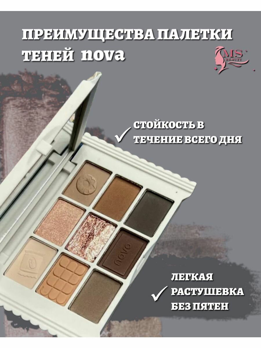 Нюдовая Палетка матовых и шиммерных теней для век — фото 1