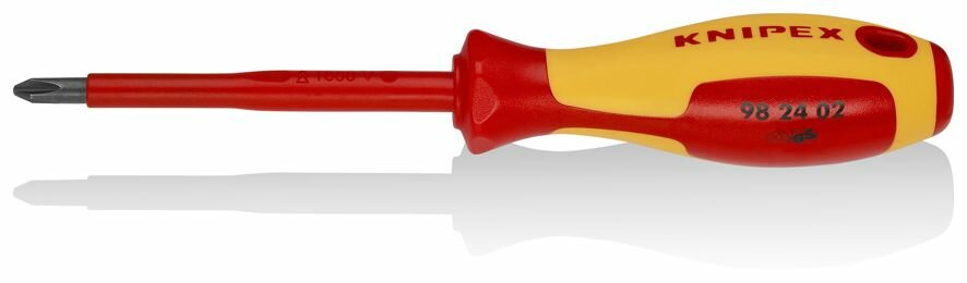 Отвёртка KNIPEX VDE Phillips PH2 x 100 мм, длина 212 мм, диэлектрическая KN-982402