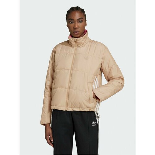 Куртка adidas, размер 38 [FR], бежевый куртка ripndip neon cat puffer jacket black s