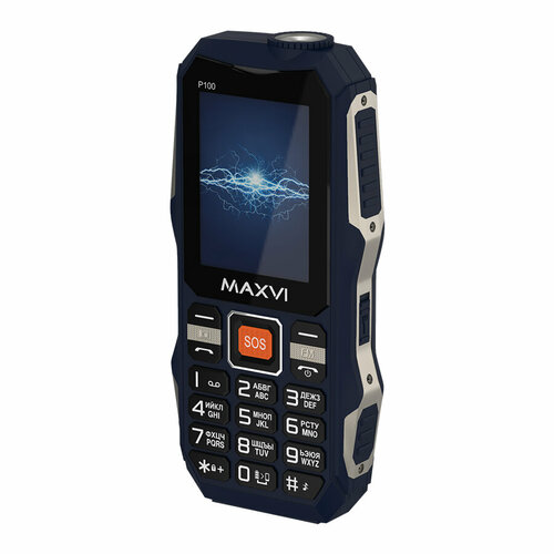 телефон maxvi c30 синий Телефон MAXVI P100, 2 SIM, синий