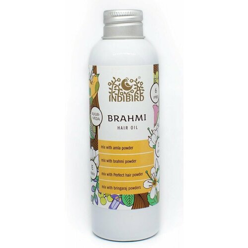 масло для волос indibird brahmi thailam hair oil 150 мл BRAHMI Hair Oil, Indibird (брами (брахми) Масло для волос, Индибёрд), 150 мл.