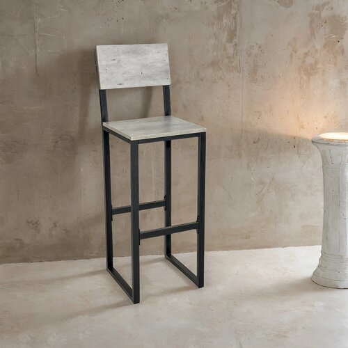 Стул барный металлический со спинкой (Грей)