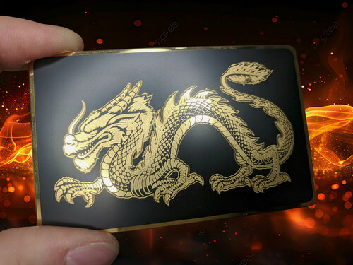 Изображение товара Умная электронная визитка на NFC-карте из металла (Gold Dragon) с бесплатной виртуальной картой