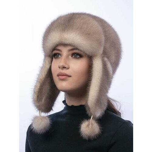фото Шапка ушанка semi fur для женщин, размер 58-59, желтый, голубой