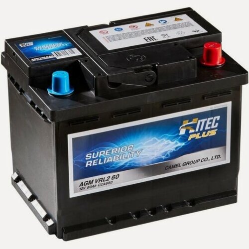 Изображение товара Аккумулятор Hitec AGM VRL2 60, 242х175х190, обратная полярность, 60 Ач