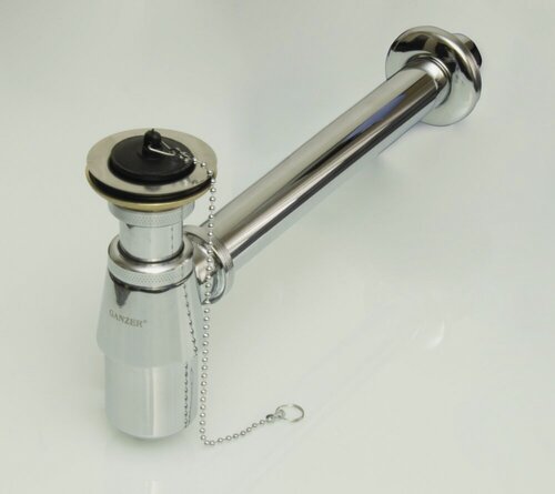 Изображение товара Бутылочный сифон из латуни GANZER А-7 для раковины с переливом