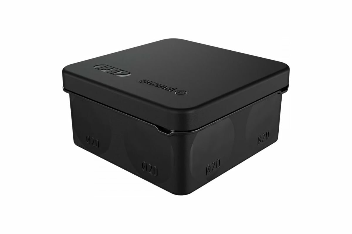 Распределительная коробка GREENEL о/п, 2К, HF, УФ 80x80x40мм, IP67 (60 шт), цвет-черный GE42435-05