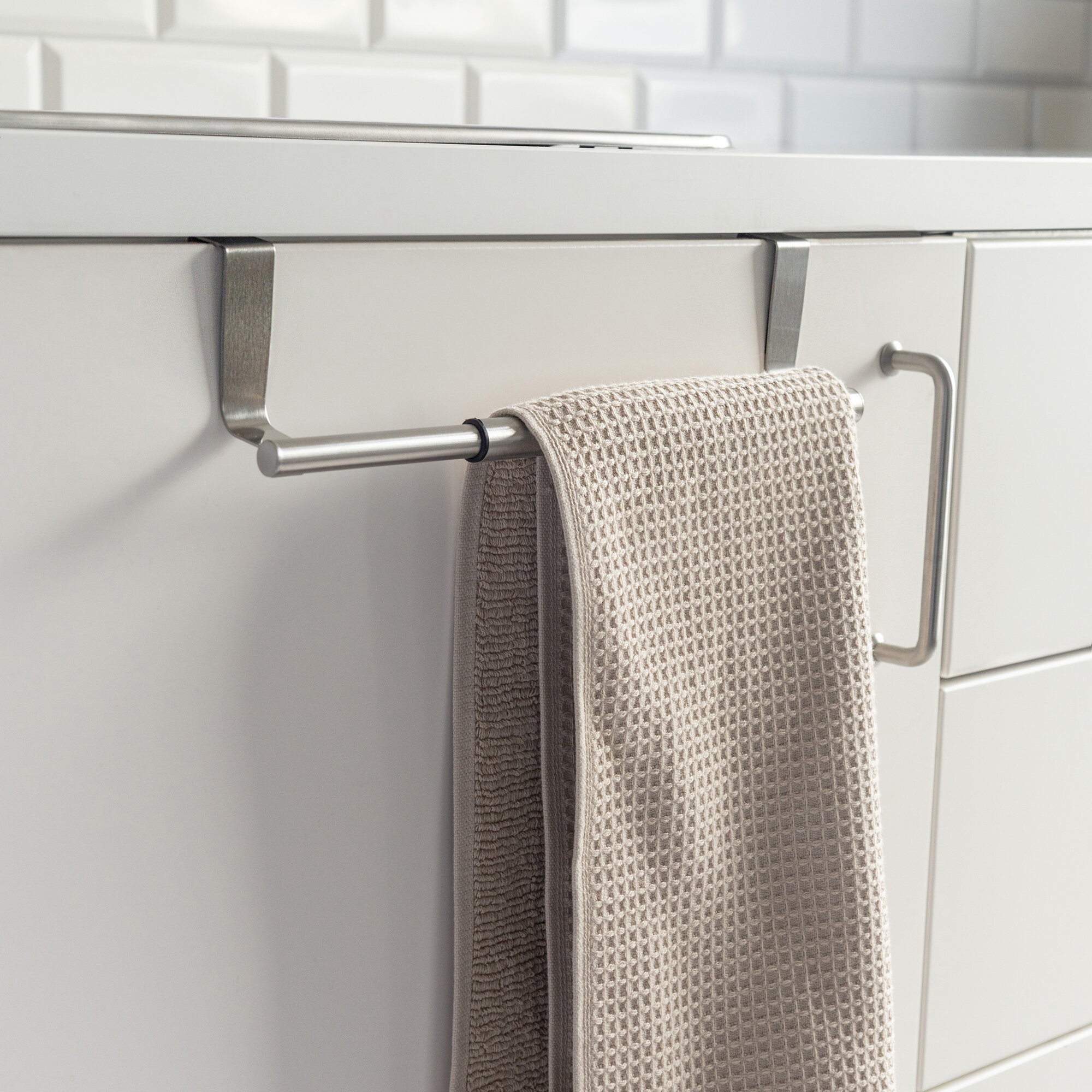 Рейлинг DeNASTIA, нержавеющая сталь, серебристый, раздвижной, 23 см x 8,7 см — фото 1