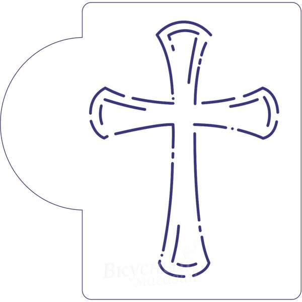 Трафарет для мастики/марципана Крестик 8х6 см. М202 (Набор из 5 шт.)