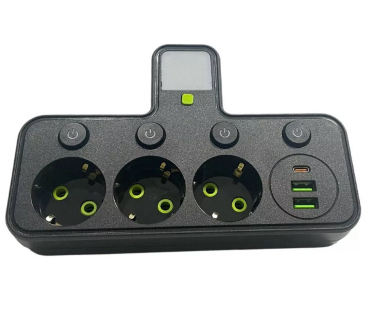 Сетевой фильтр / тройник для розетки плоский с USB и Type - C 2500W 3-гн/2-USB/1-Type-c