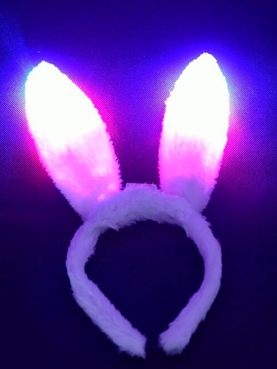 Ободок ушки зайчика светящиеся — фото 1