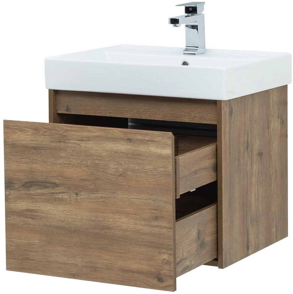 Тумба под раковину Aquanet Nova Lite 60 см 249511 с 1 ящиком, коричневый - фото №5