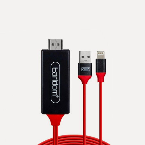 Изображение товара HDMI кабель Earldom ET-W5 Lightning 8-pin, 4K, 2м (красный)