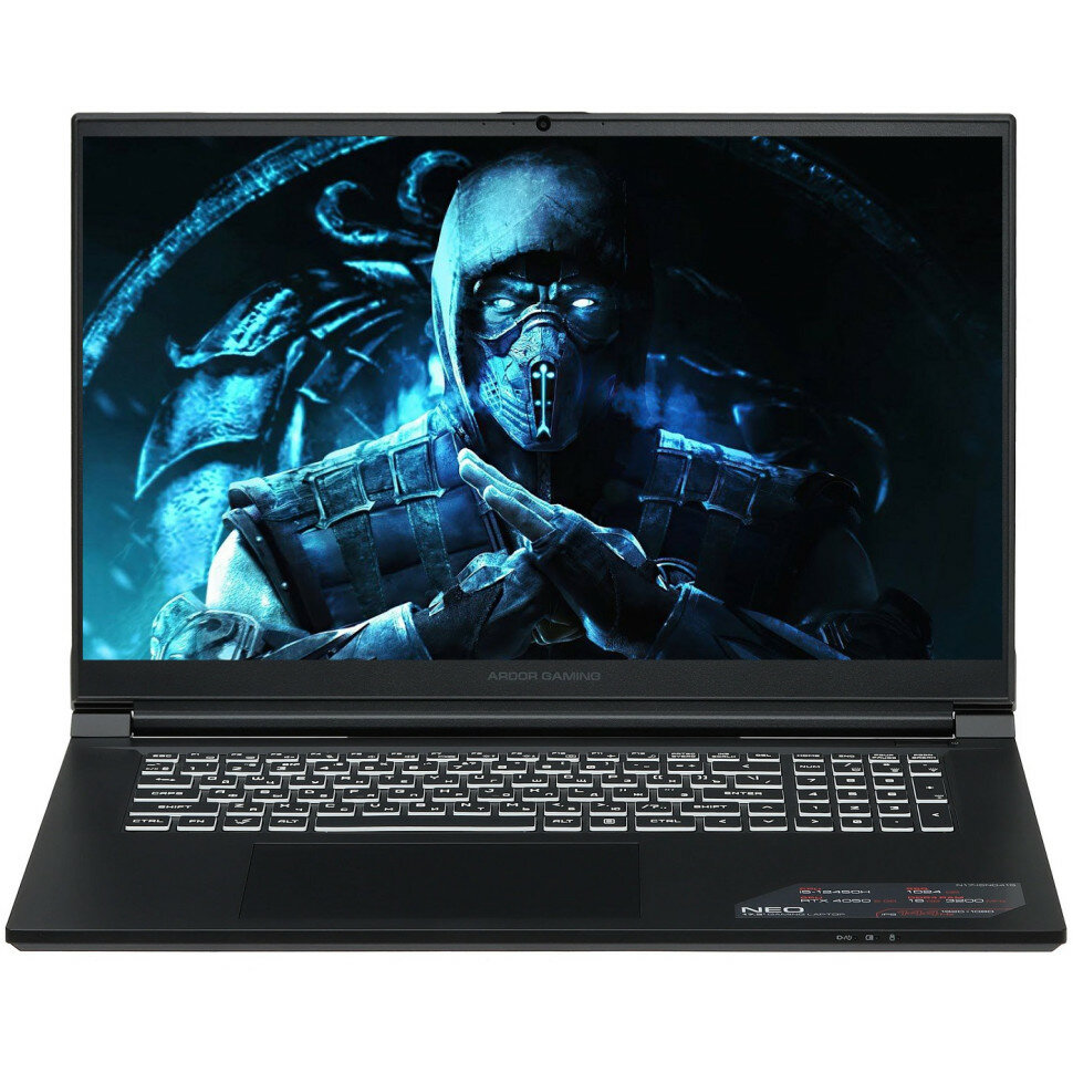 17.3" Ноутбук ARDOR GAMING NEO N17-I5ND415, Intel Core i5-12450H, RAM 16 ГБ, SSD 1 ТБ, GeForce RTX 4050 - 6 ГБ, без ОС
