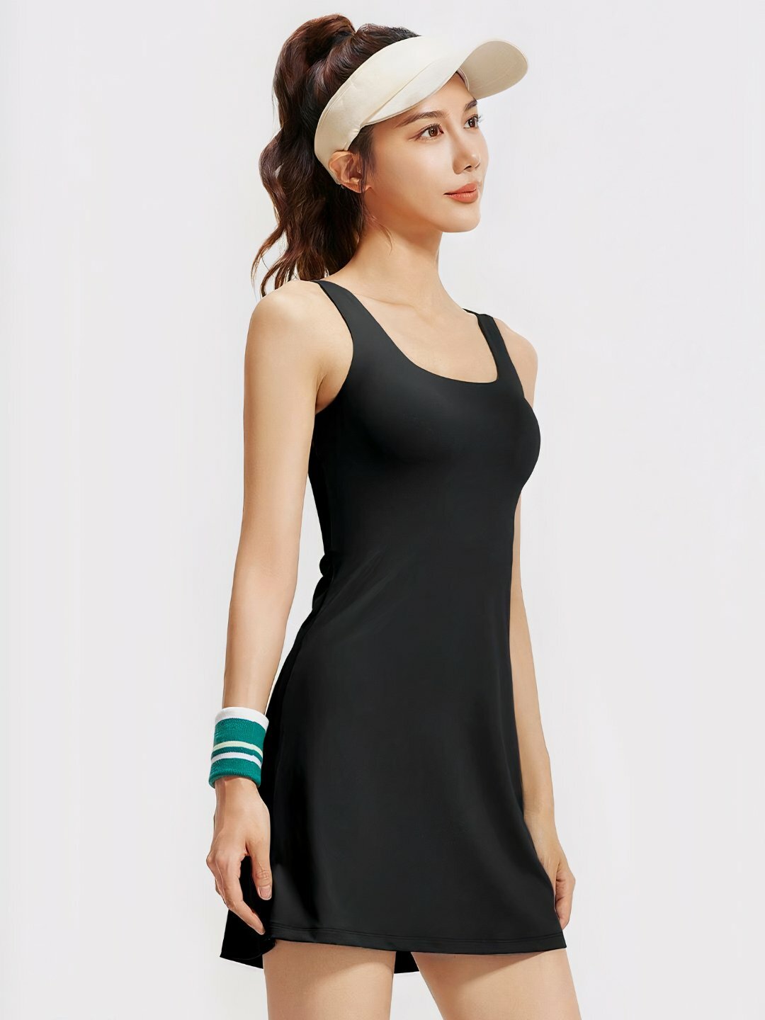 Комплект одежды  Женское спортивное теннисное платье, размер L, хаки