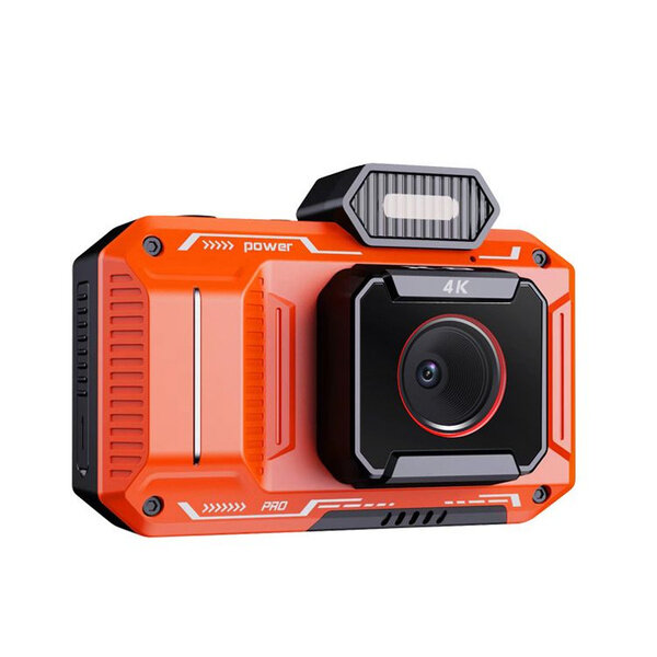 Фотокамера Porodo 48 МП, 4K, 18-кратный зум, 64 Гб, пыленепроницаемая, оранжевый — фото 1