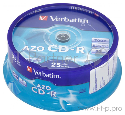 Диск Cd-r Verbatim 700Mb 52x DataLife+ Cake Box (25шт) 43352 43352 .