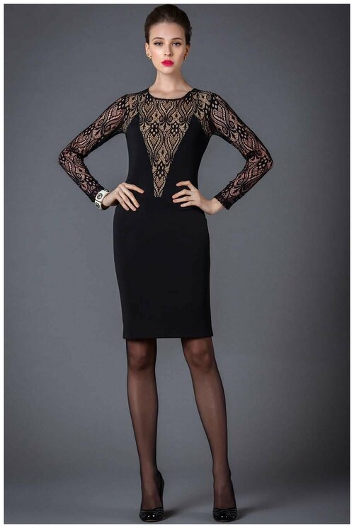 Платье Арт-Деко, размер 44, черный