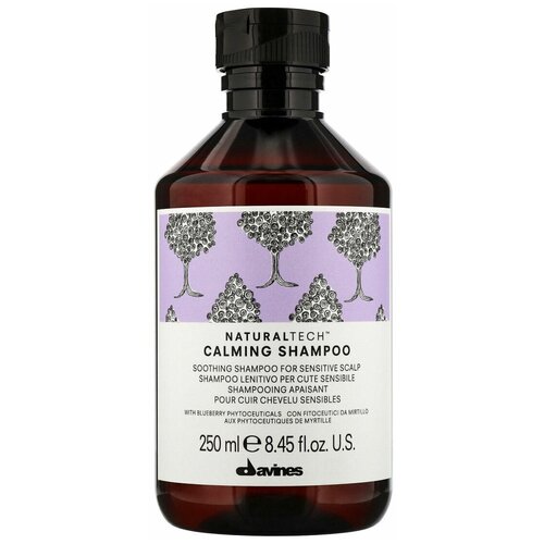 Davines Natural Tech Calming Shampoo - Давинес Успокаивающий шампунь для чувствительной кожи головы, 250 мл -