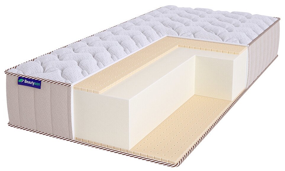 Матрас ортопедический беспружинный Beautyson FOAM 18 Latex Double LUX 160x200, двуспальный, без клея, поставляется в рулоне