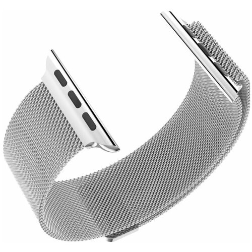 Ремешок магнитный Милан для Apple Watch 42 / 44 / 45 мм, для любой серии, серебристый, металл