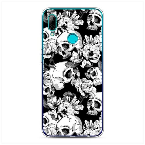 фото Силиконовый чехол "цветы с черепами" на huawei p smart 2019 / хуавей п смарт 2019 case place