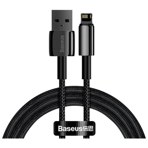 Кабель Baseus Tungsten Gold Fast Charging Data Cable USB to Lightning 2.4A 2 м, цвет Черный (CALWJ-A01) CALWJ-A01 кабель baseus tungsten gold fast charging data cable usb to lightning 2 4a 2m black calwj a01
