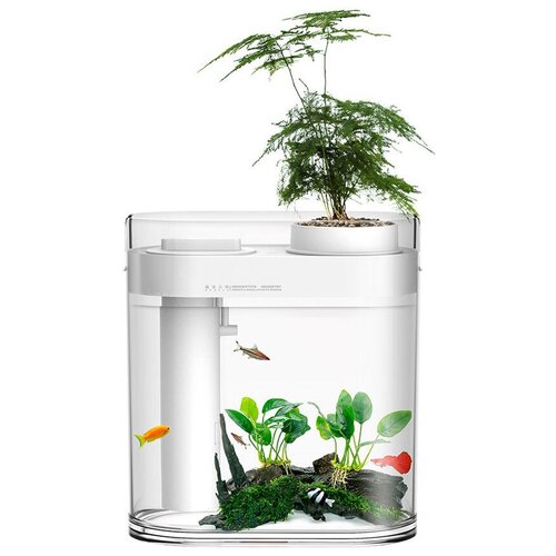 Аква-ферма с увлажнителем Xiaomi Geometrc Lazy Fish Tank White (HF-JHYGZH001)