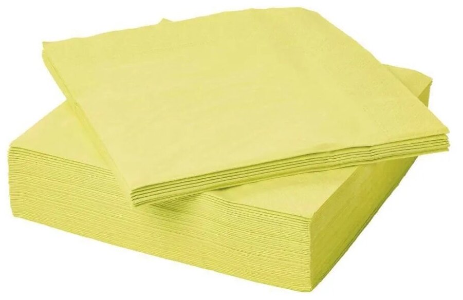 Салфетки бумажные Веселая затея для праздника и пикника Пастель желтая 33х33 см 12 шт
