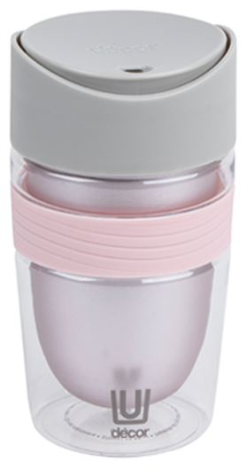 Термокружка TRAVEL CUP с двойными стенками тритан, нержавеющая сталь 370мл розовый - фотография № 2