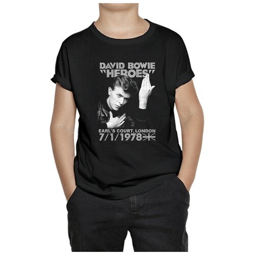 Футболка DreamShirts Studio Дэвид Боуи / David Bowie Для мальчиков Для девочек Детская одежда Черная 11-12 лет DREAM SHIRTS черного цвета