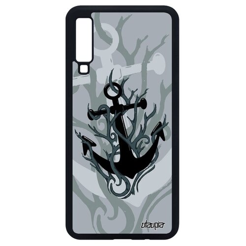 фото Противоударный чехол на смартфон // galaxy a7 2018 // "якорь" стиль гавань, utaupia, серый
