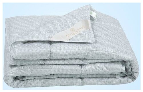Одеяло АртПостель Premium Меринос, всесезонное, 140 х 205 см, серый с орнаментом