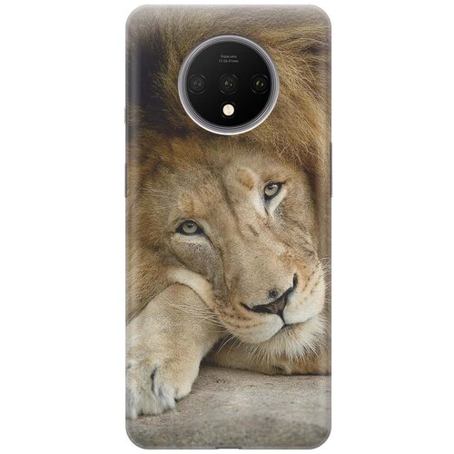 фото Gosso ультратонкий силиконовый чехол-накладка для oneplus 7t с принтом "спокойный лев"