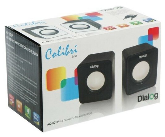 Dialog Компьютерные колонки 2.0 Dialog Colibri AC-02UР, 2х3Вт, USB, черные