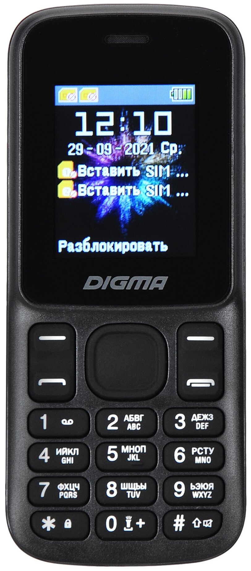 Мобильный телефон Digma A172 Linx 32Mb черный моноблок 2Sim 1.77" 128x160 GSM900/1800 microSD max32G