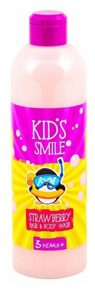 ROMAX Детский шампунь и гель душ KIDS SMILE Клубника 500 г