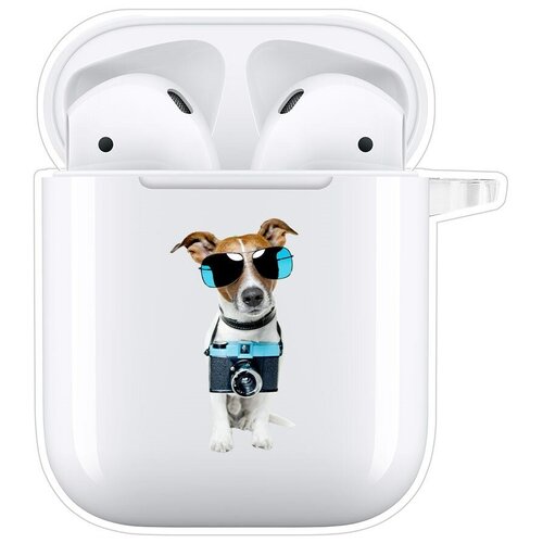 Чехол Krutoff Clear Case для AirPods 2 Пес-турист