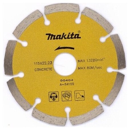 Диск алмазный сегментный Makita 115х22.2, асфальт, кирпич, бетон, мрамор