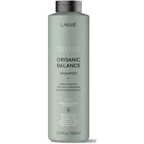 Lakme шампунь Teknia Organic Balance бессульфатный увлажняющий для всех типов, 1000 мл бессульфатный увлажняющий шампунь для волос lakme organic balance 600 мл