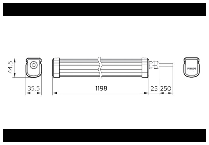 Линейный светильник Philips WT035C LED17/NW PSU CFW L600 IP65 15W 4000K 1700lm 600х35х45