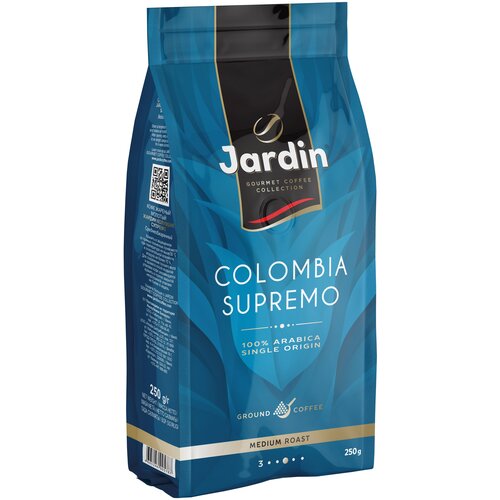 Кофе молотый JARDIN Colombia Supremo, 250г, м/упаковка, темная обжарка