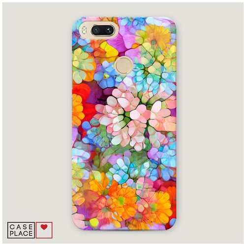 фото Чехол пластиковый xiaomi mi 5x цветы витраж case place