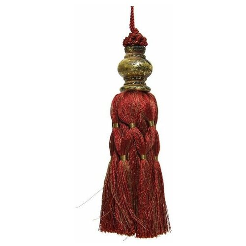 фото Подвеска- кисть изящные узелки, красная, 18x3.5 см, kaemingk 615508