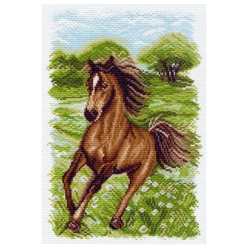 Рисунок на канве матренин посад арт.28х37 - 1536 Пейзаж с лошадкой