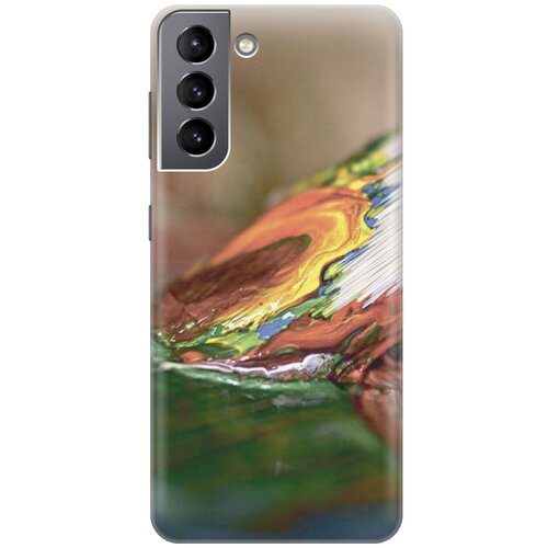 фото Силиконовый чехол на samsung galaxy s21 / самсунг с21 с принтом "кисть и краска gosso